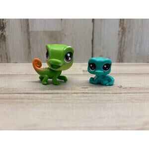 Littlest Pet Shop LPS Baby Crocodile Alligator and Gecko EUC